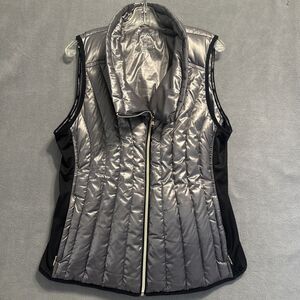 Calvin Klein Performance Down Filled Puffer Vest Womens Size XL Silver Packable